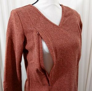 Breastfeeding Nursing Boucle Sweater Sz 2X